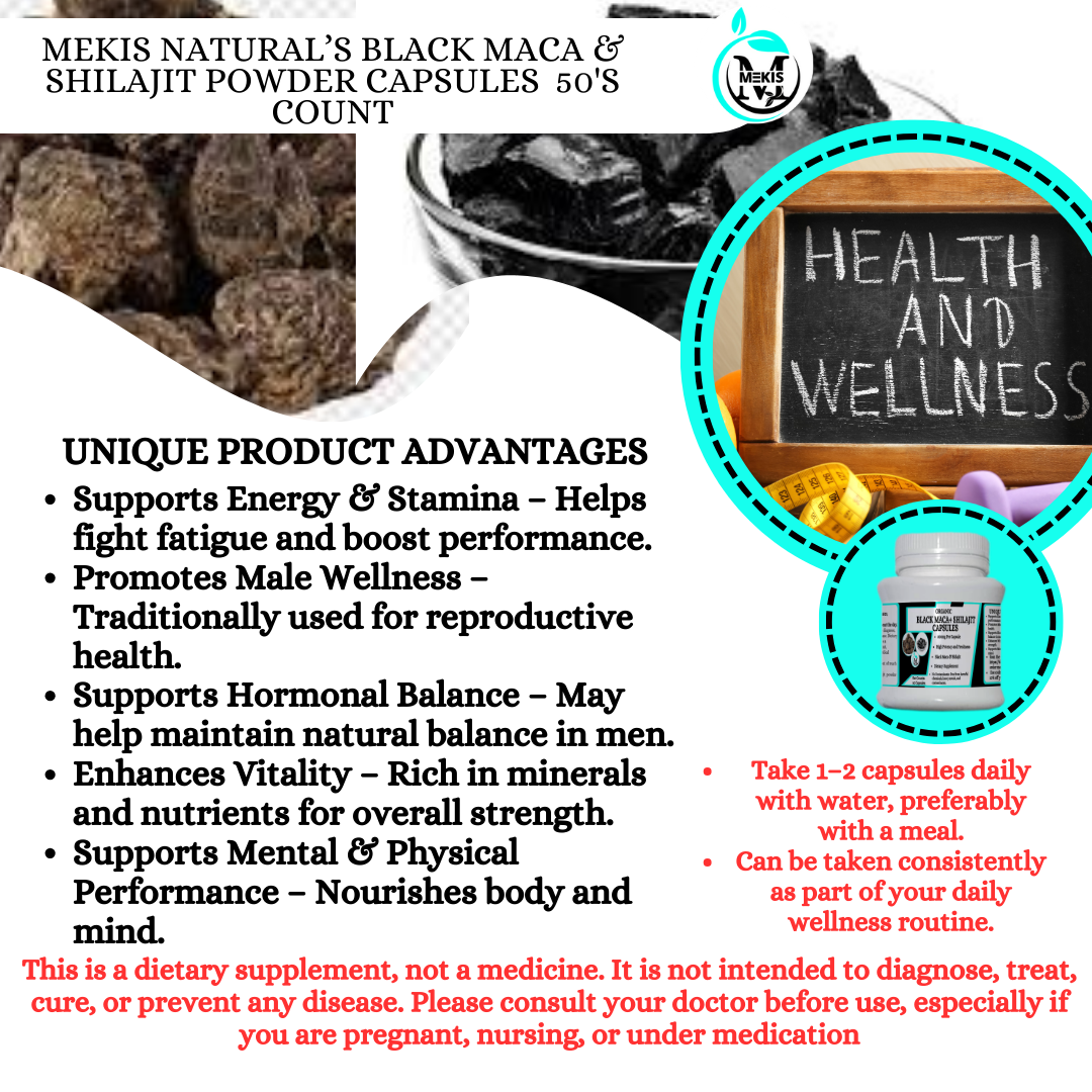 Black Maca & Shilajit Capsules - Supports Energy & Stamina - 50 Capsles 2 Black Maca & Shilajit Capsules - Supports Energy & Stamina - 50 Capsles - Image 2
