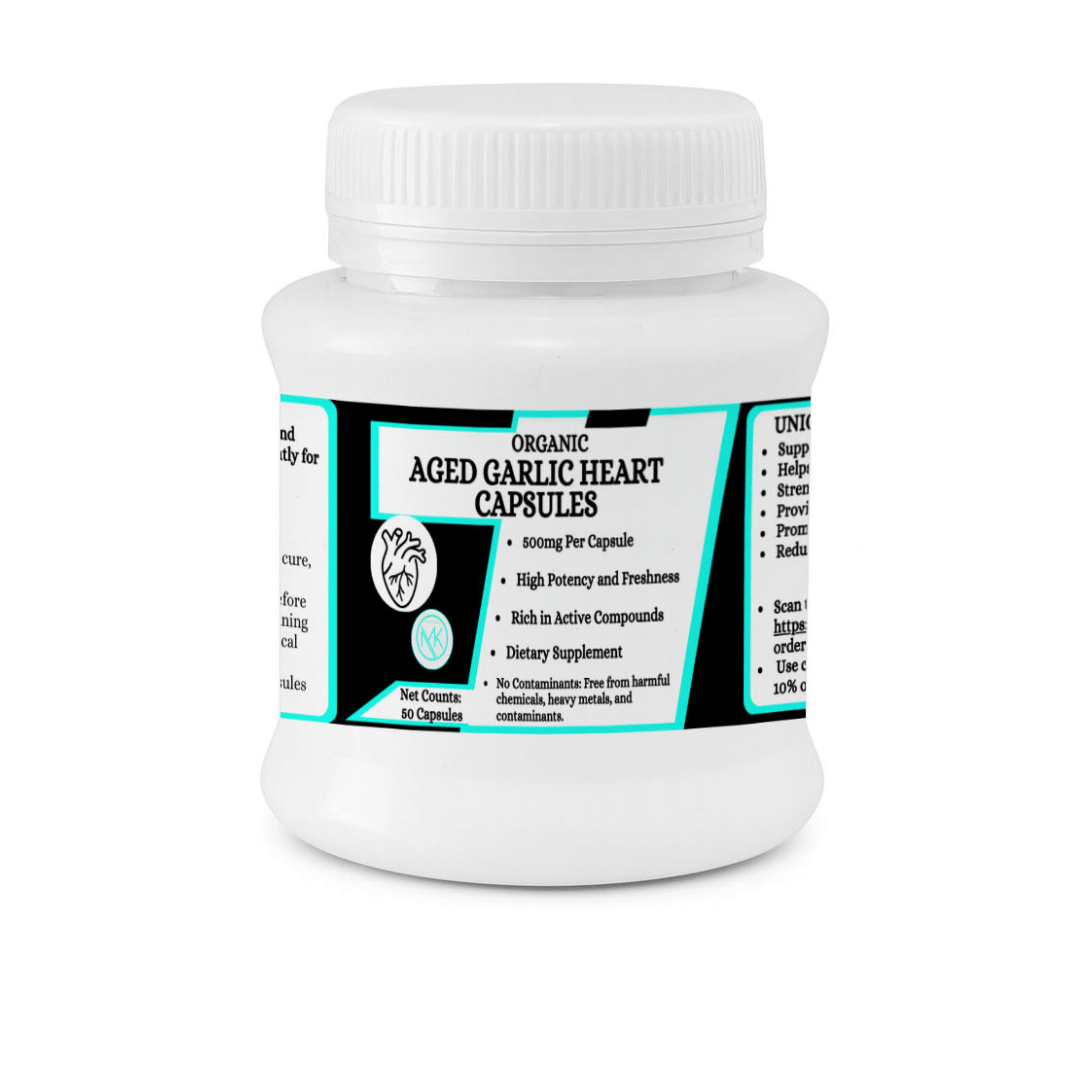 Aged Garlic Heart Capsules - Supports healthy heart and cholesterol levels. - 50 Capsules