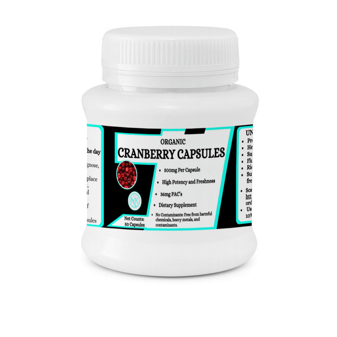 Cranberry Capsules - Natural Urinary Tract & Bladder Support,50 Capsules