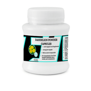 Organic Dandelion Powder Capsules - Helps the body flush out excess fluids and toxins - 50 Capsules