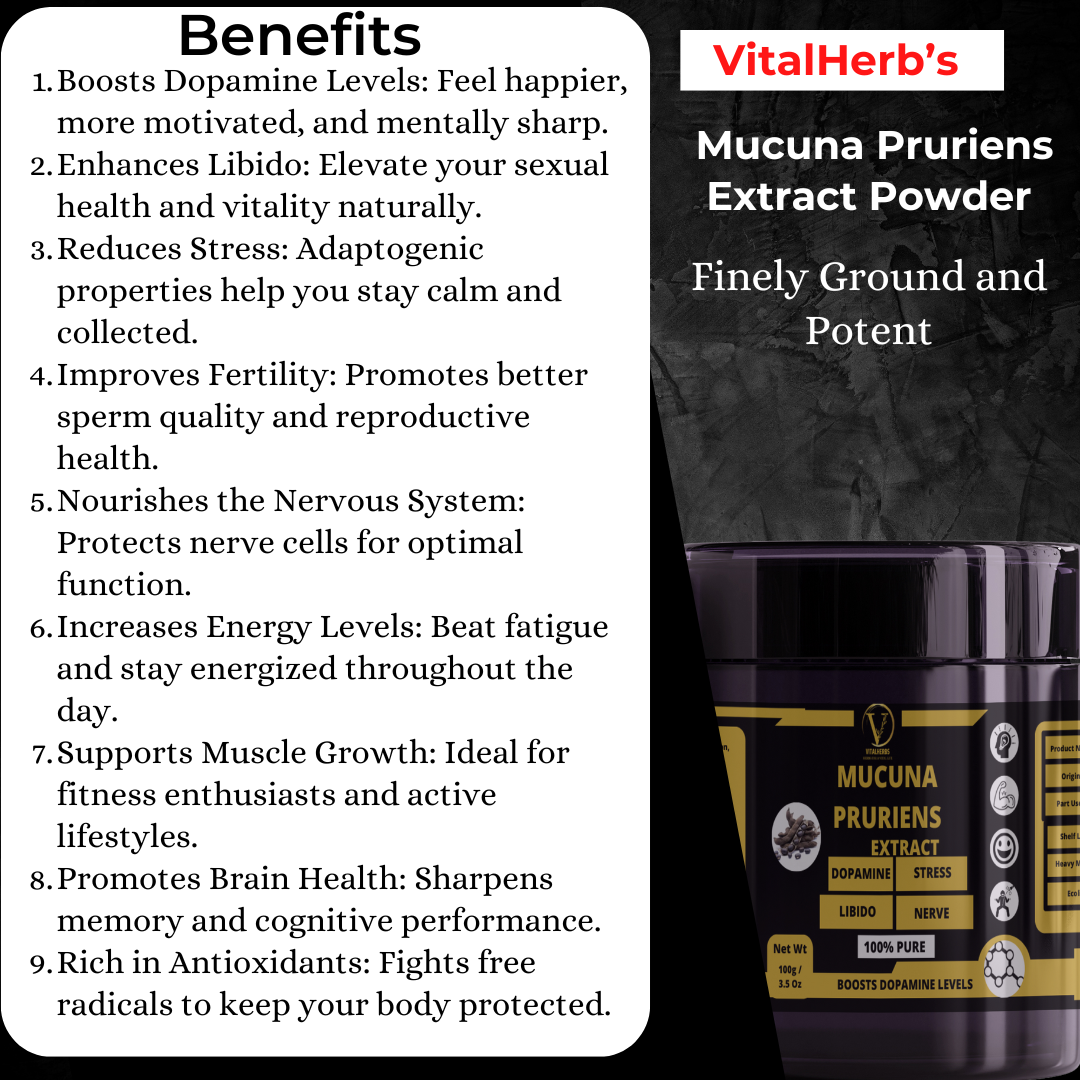 Mucuna Pruriens Extract Powder – 100g - Image 2