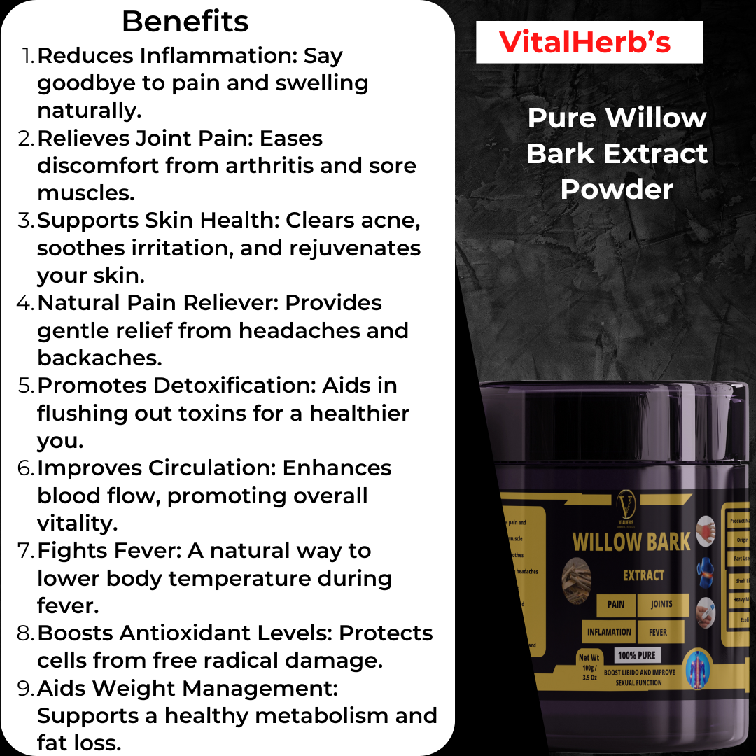Willow Bark Extract Powder – 100g - Image 2
