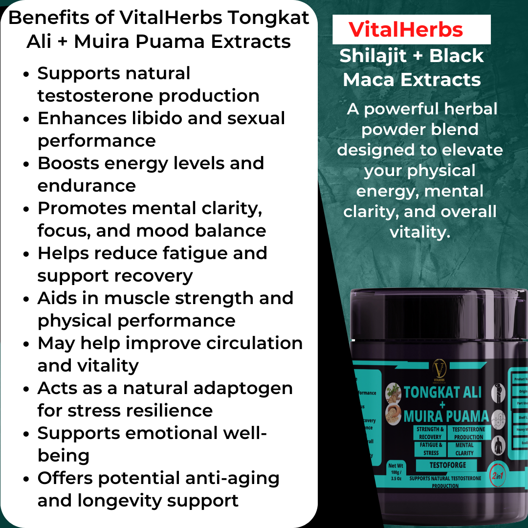 Tongkat Ali and Muira Puama Extract Blend Powder – 100g - Image 2