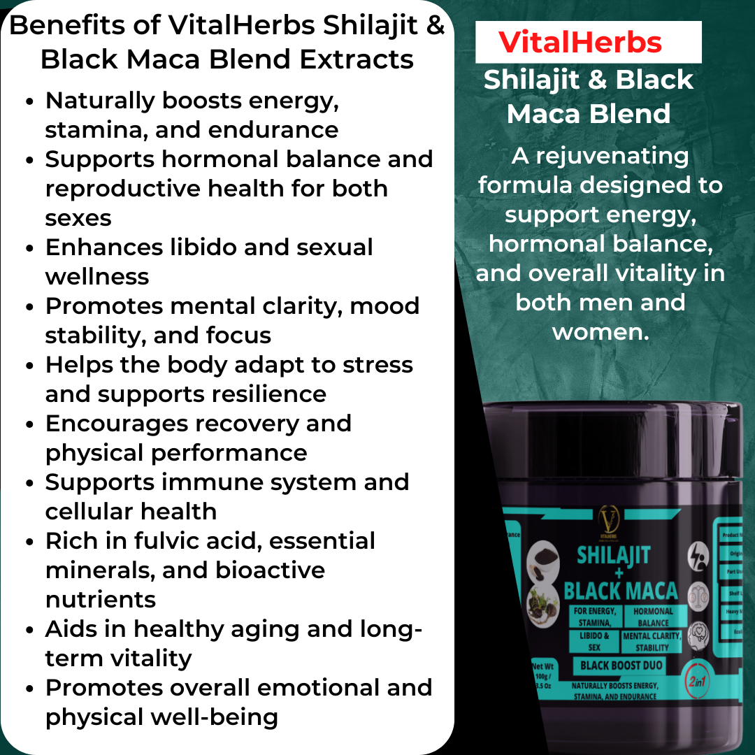 Shilajit + Black Maca Extract Blend Powder – 100g - Image 2