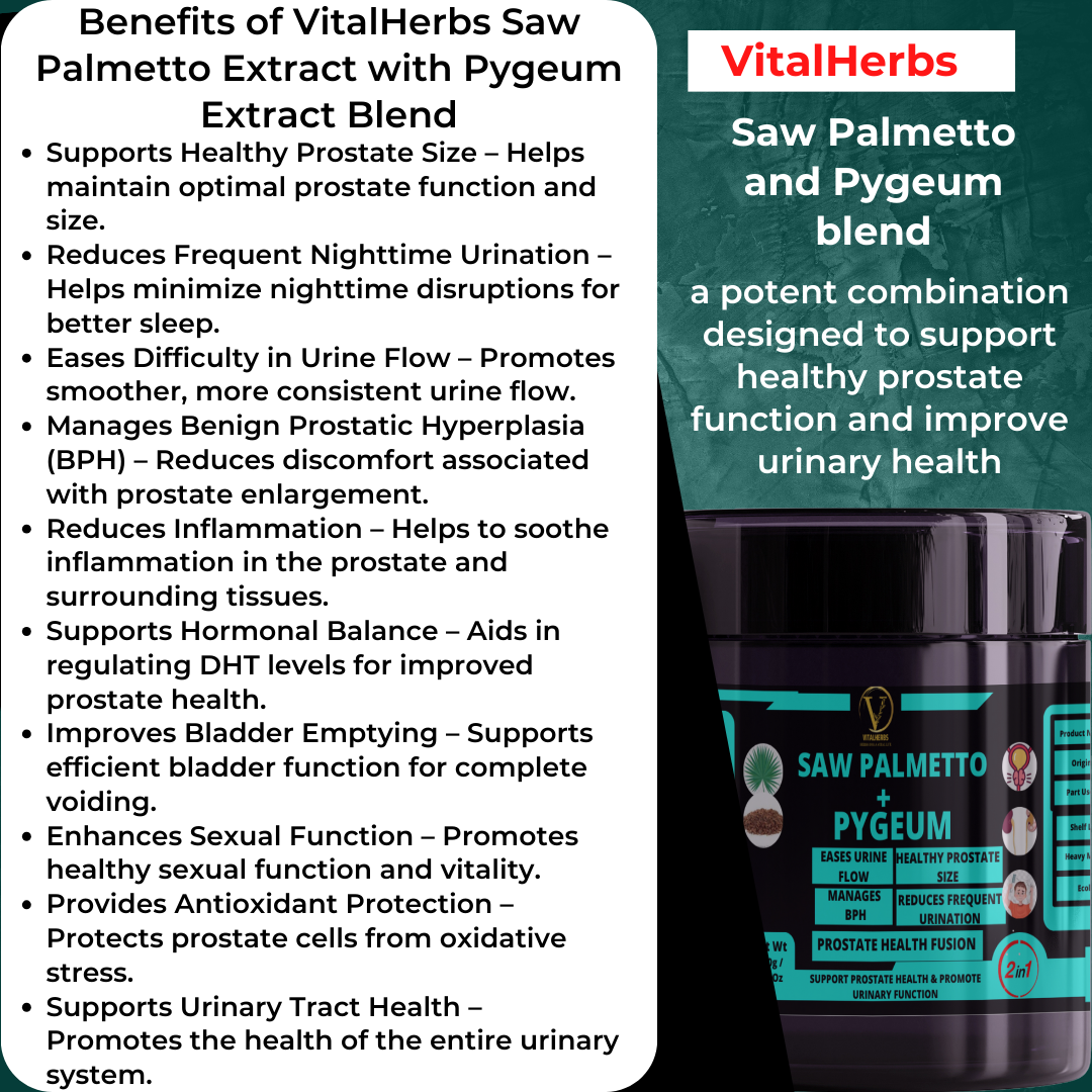 Saw Palmetto with Pygeum Extract Blends- Powder – 100g - Image 2