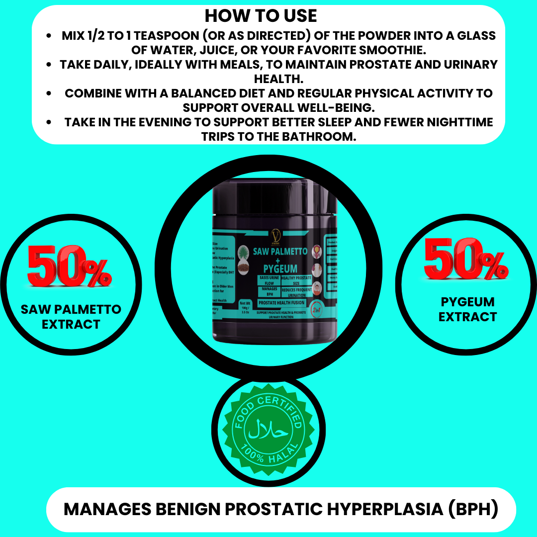 Saw Palmetto with Pygeum Extract Blends- Powder – 100g - Image 3