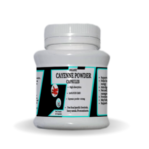 Organic Cayenne Powder Capsules - Supports healthy blood circulation - 50 Capsules - last almost a month