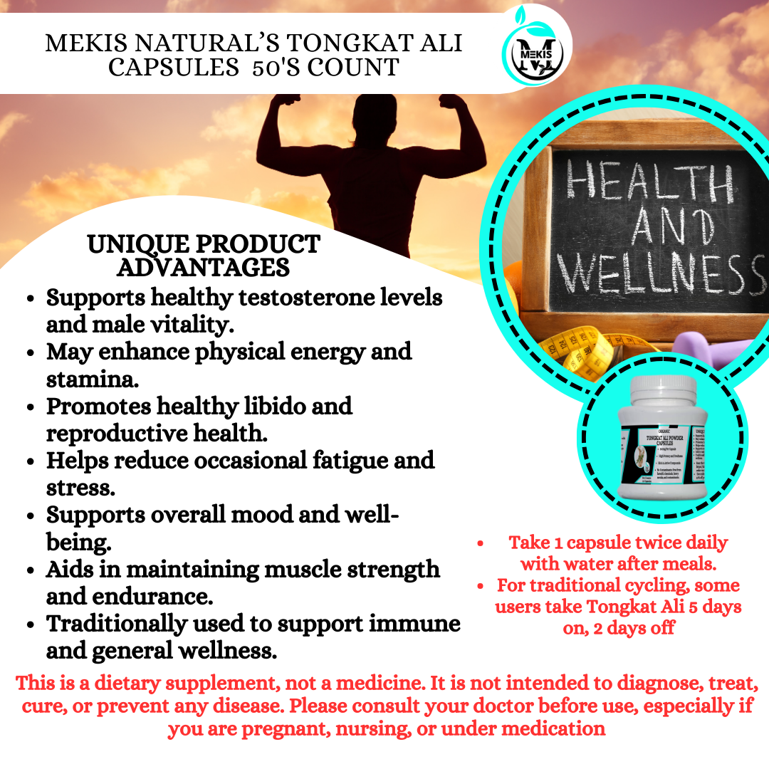 Tongkat Ali Powder Capsules - Supports healthy testosteron levels and male vitality - 50 Capsules - Image 2