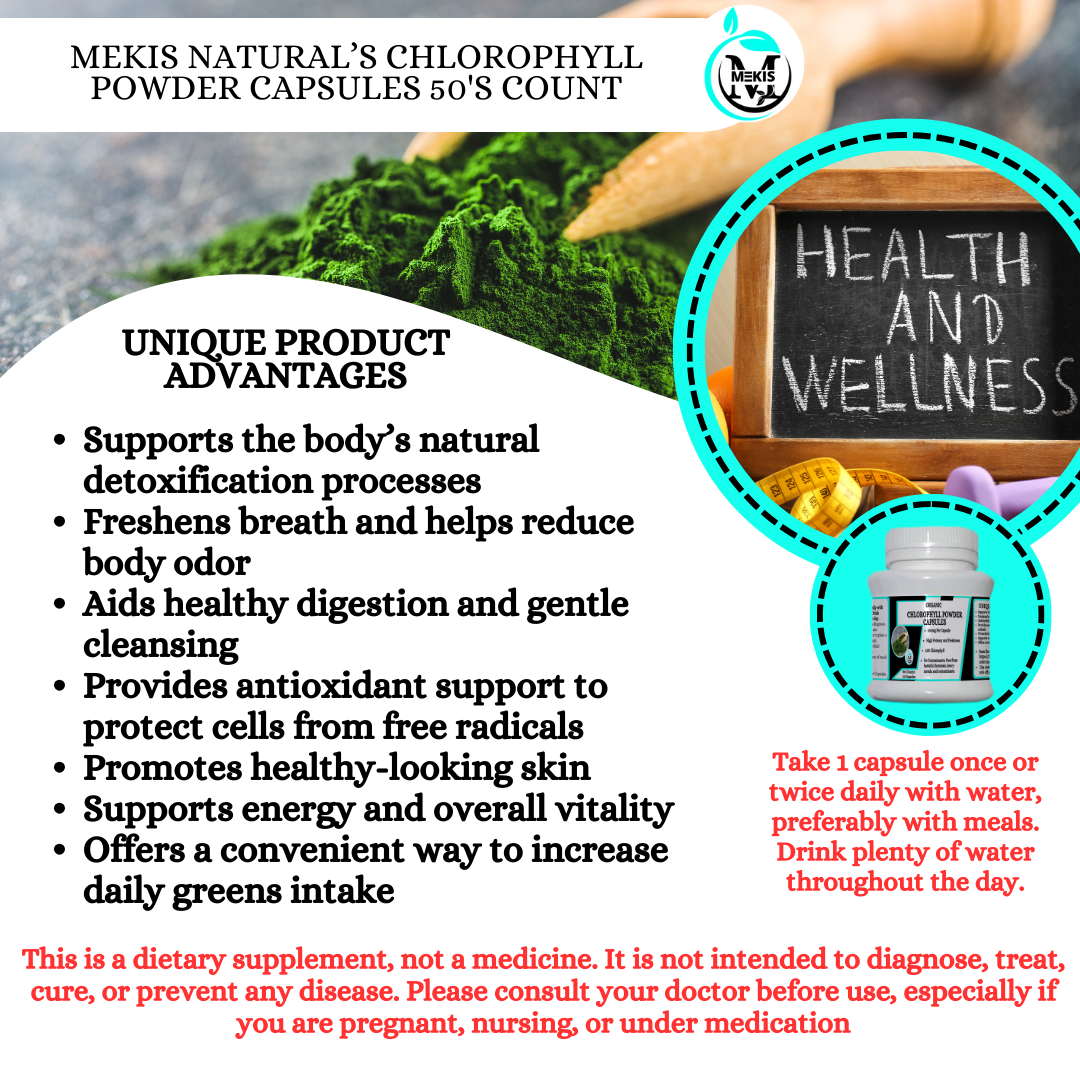 Chlorophyll Powder Capsules - Supports the body–s natural detoxification - 50 Capsules - Image 2