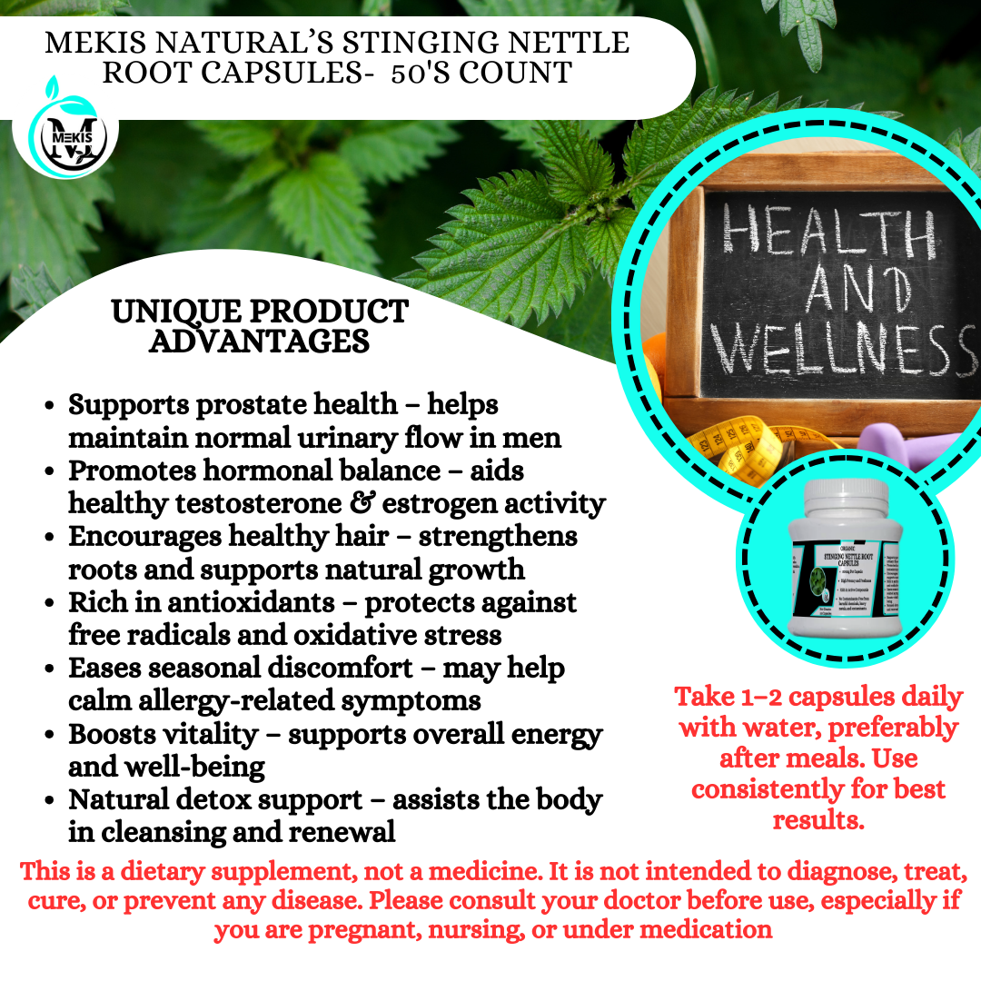 Organic Stinging Nettle Capsules - Encourages balanced energy and overall well-being - 50 Capsules - Image 2